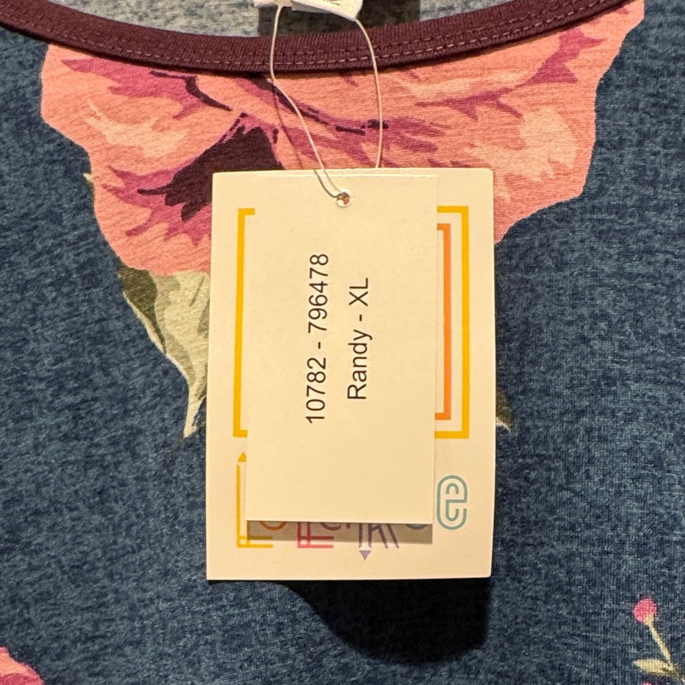 Lularoe Randy Floral Raglan Top - Picture 2 of 4